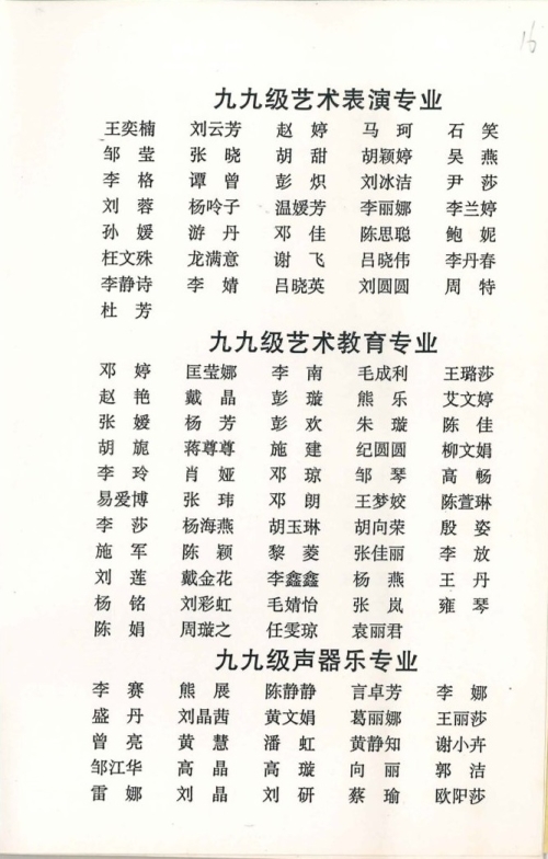 2002年5月《2002届毕业生汇报演展》节目单(含学生名单）