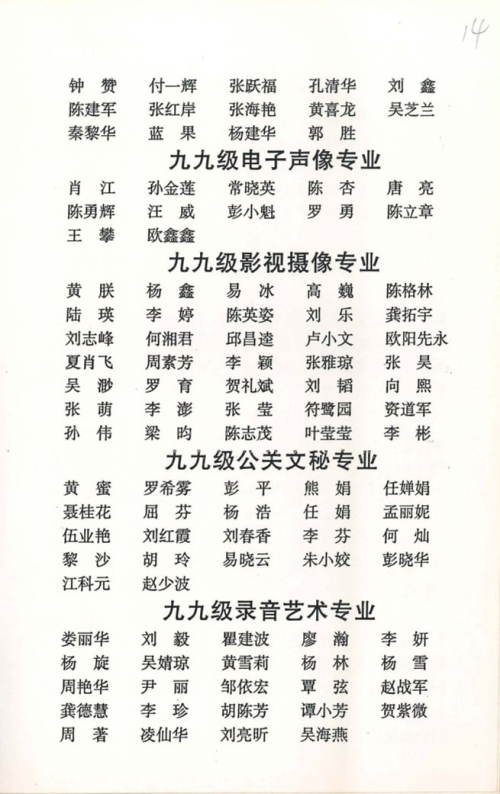 2002年5月《2002届毕业生汇报演展》节目单(含学生名单）